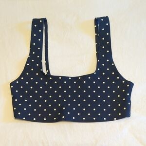 NWOT Parade Seamless Polka Dot Sports Bra XS Navy White